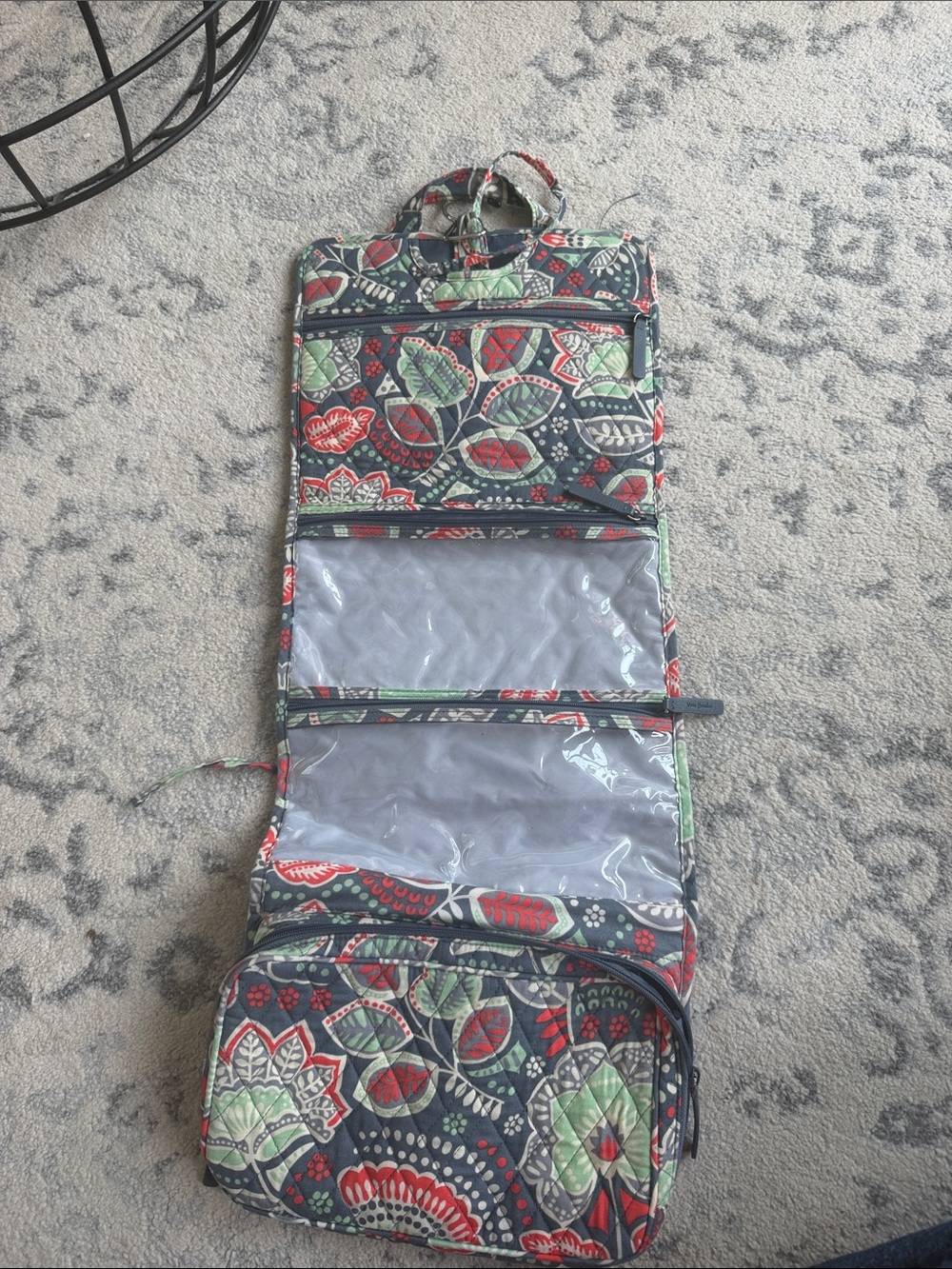 Very Bradley Quilted Floral Travel Hanging Organizer - Red, Green, Grey